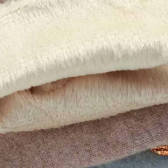 Luxury Cashmere Merino Wool Gloves Classic Beige Driving Winter mittens with bow - Picture 5 of 12